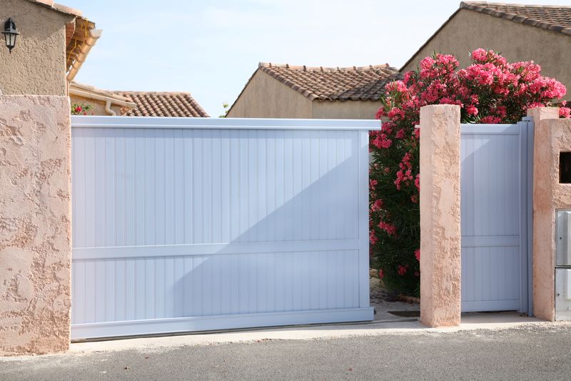 Portail coulissant aluminium blanc